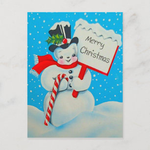 Postales navideñas de Snowman de los años 1950