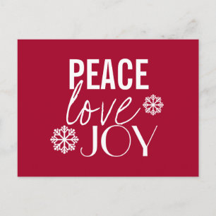 Postales navideñas de vacaciones Red Snowflake Pea
