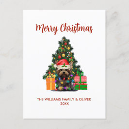 Postales navideñas de yorkie y Navidades de árbol