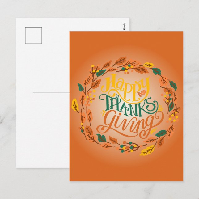 Postales navideñas felices de Acción de Gracias (Anverso / Reverso)