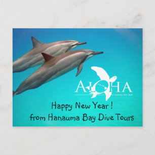 Postales navideñas felices de Año Nuevo de Hawái