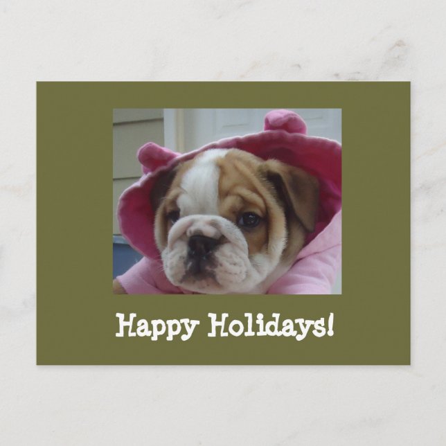 Postales navideñas felices de Bulldog inglés (Anverso)