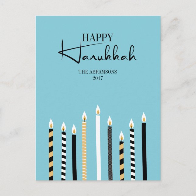 Postales navideñas felices de Hanukkah (Anverso)