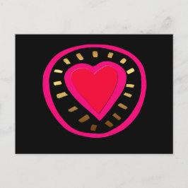 Postales negras del corazón rosado moderno el día