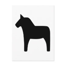 Postales negras para caballos de Dala