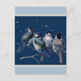 Postales nocturnas de Navidades azules y plateados