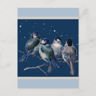 Postales nocturnas de Navidades azules y plateados