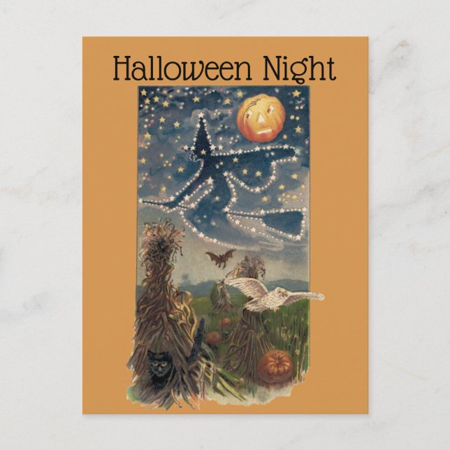 Postales nocturnas estelares de Halloween (Anverso)