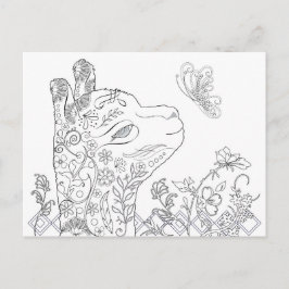 Postales para adultos con colores alpaca mariposa 