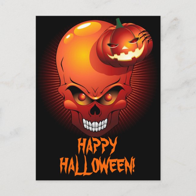 Postales para calaveras y calabazas de Halloween (Anverso)