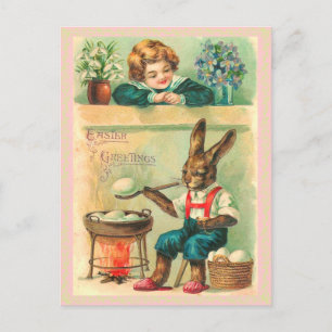 Postales para conejito de Pascua Retro