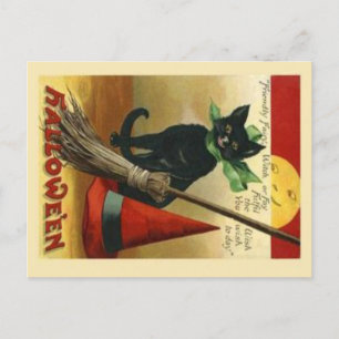Postales para gato y baño de Halloween