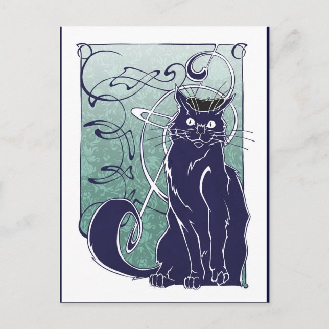 Postales para gatos de Art Nouveau (Anverso)