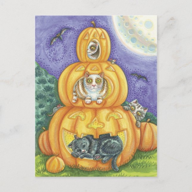 Postales para gatos de Halloween (Anverso)