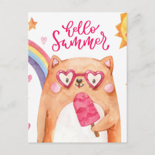 Postales para gatos de verano