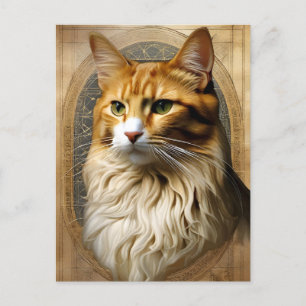 Postales para gatos estilo Da Vinci