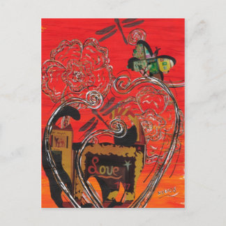 Postales para gatos y mariposa de amor