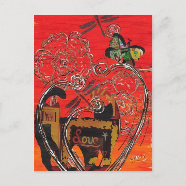 Postales para gatos y mariposa de amor (Anverso)