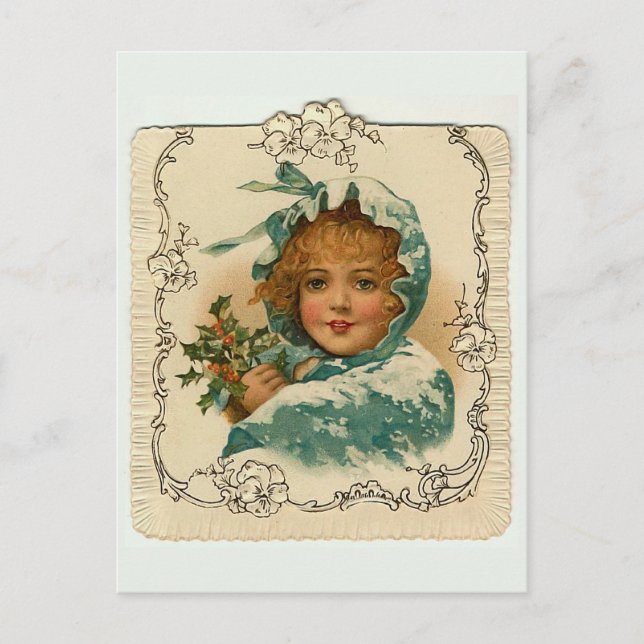 Postales para Navidades "Chica de nieve" (Anverso)