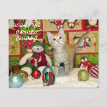 Postales para Navidades de Breezy - Gato / Gatito