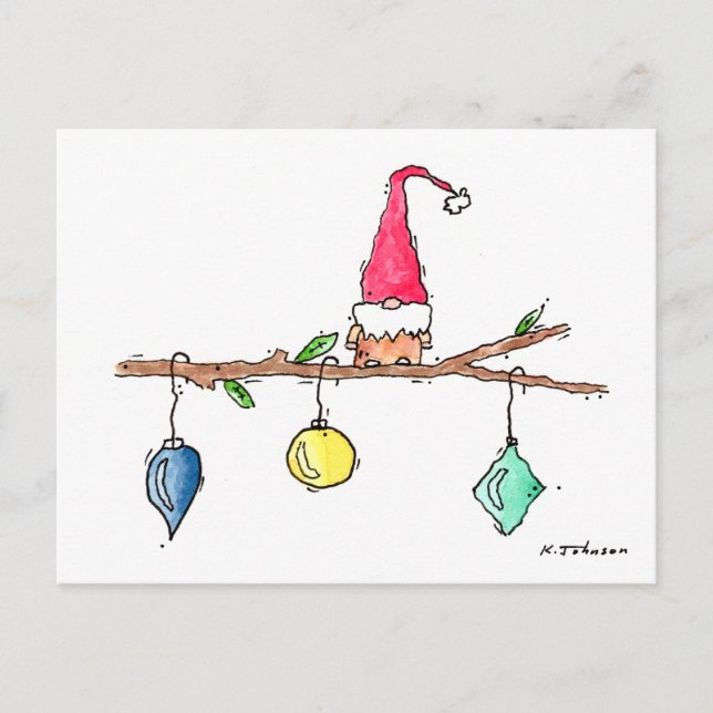 Postales para Navidades de Gnome, Twig y Ornaments (Anverso)