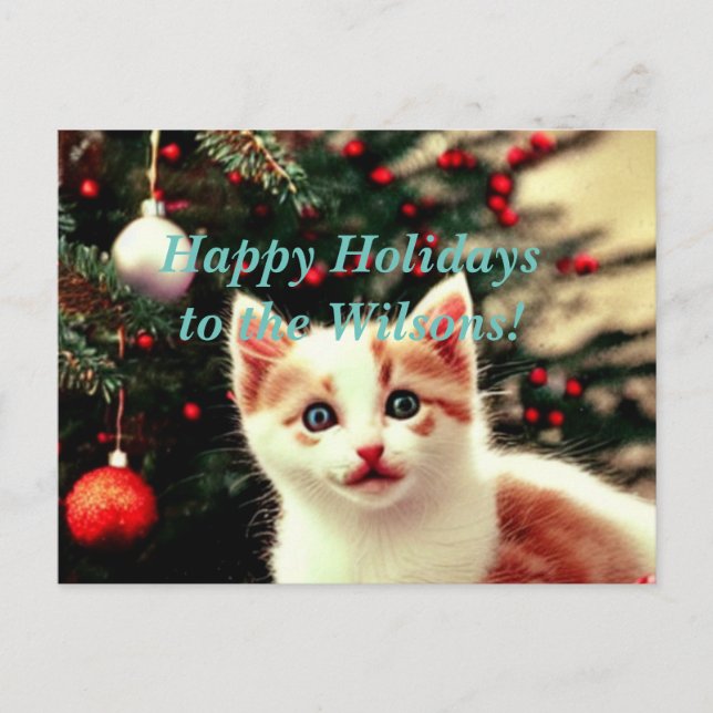 Postales para navidades Gatitos Felices Fiestas (Anverso)