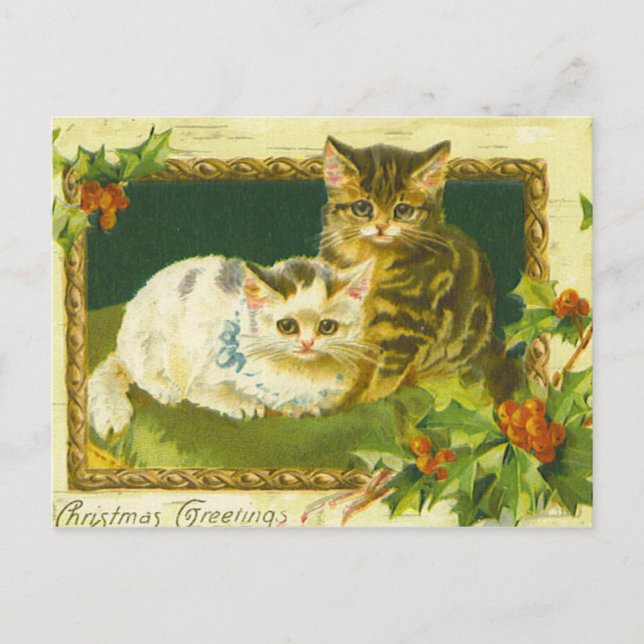 Postales para navidades Kittens Vintage (Anverso)