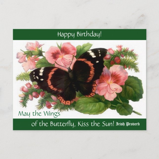 Postales para PC con mariposa de cumpleaños feliz  (Anverso)