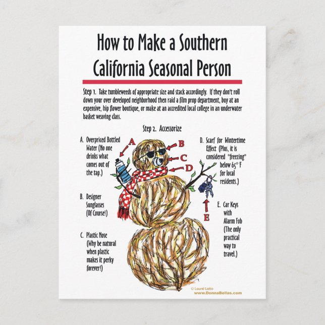 Postales para personas de temporada del sur de Cal (Anverso)