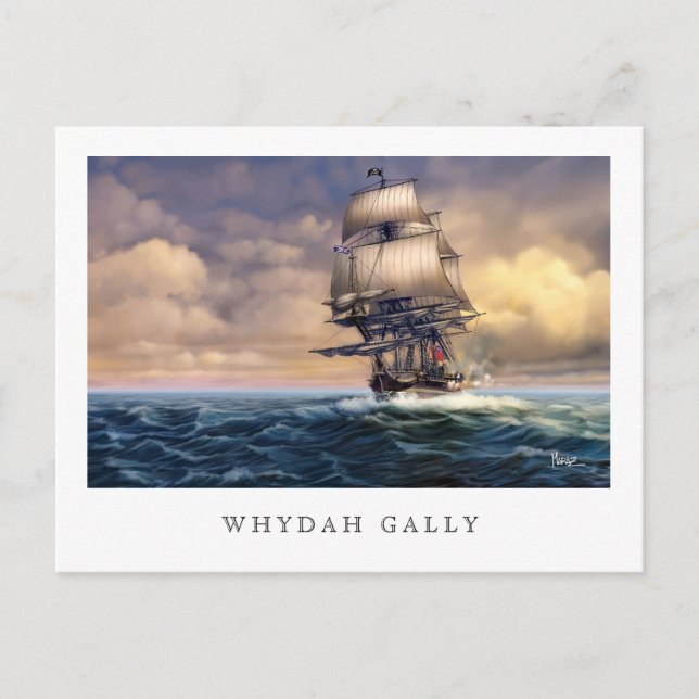Postales para pintar barcos históricos Whydah Gall (Anverso)