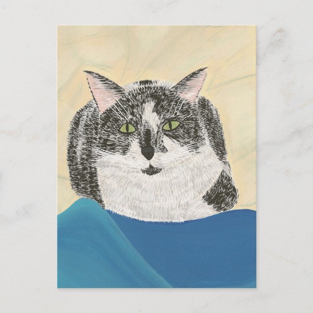 Postales para pintar gatos en negro y blanco (Anverso)