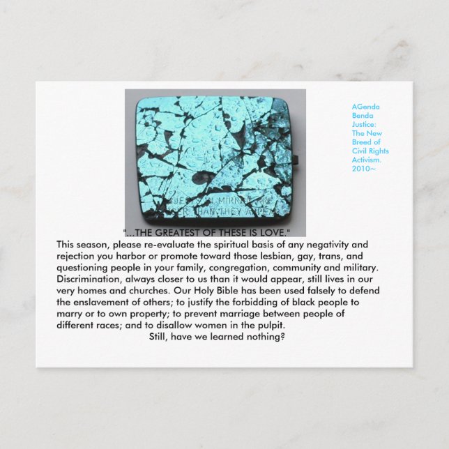 Postales para que comunidades de LGBT envíen a la (Anverso)