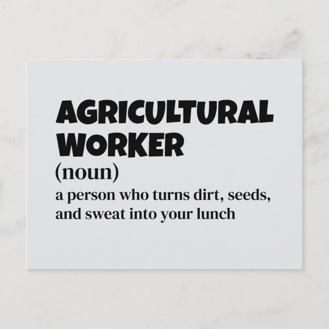 Postales para trabajadores agrícolas - Definición  (Anverso)