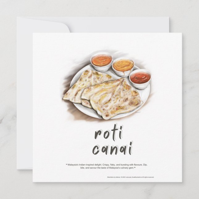 Postales para vacaciones en Malasia en Roti Canai (Anverso)