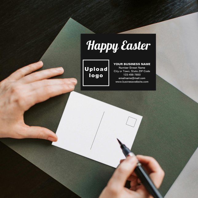Postales para vacaciones en negro de Pascua (Business Easter black holiday postcard)