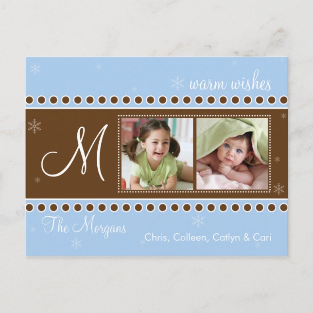 Postales para vacaciones en personalizable ・ Copos (Anverso)