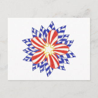 Postales patrióticas de flores de estampado