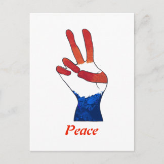 Postales patrióticas de señas de paz azul blanco r