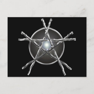 Postales Pentagram de paletas plateadas