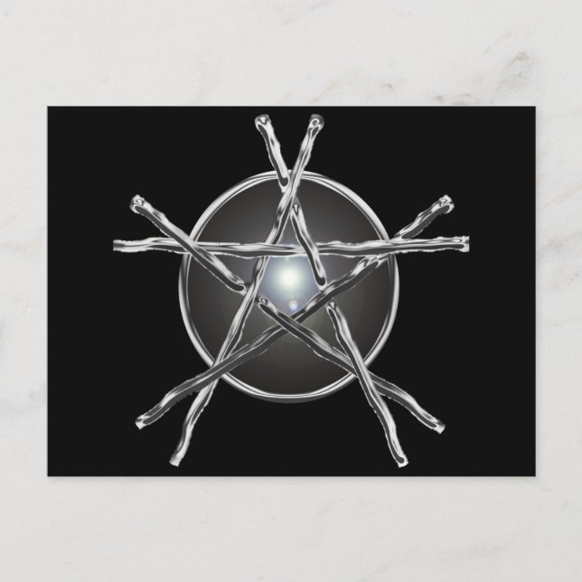 Postales Pentagram de paletas plateadas (Anverso)