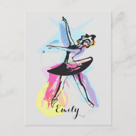 Postales personalizadas de Ballerina Dancer Waterc