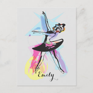 Postales personalizadas de Ballerina Dancer Waterc