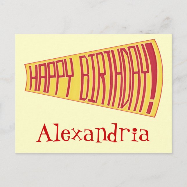 Postales personalizadas de cumpleaños Feliz para M (Anverso)