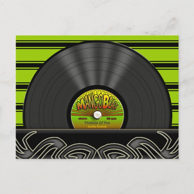 Postales personalizadas del registro de vinilo de  (Anverso)