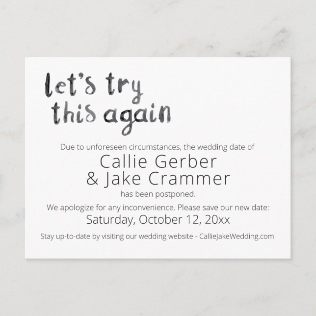 Postales pospuestas de prueba de acuarela de nuevo (Anverso)