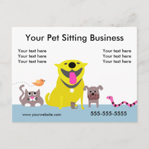 Postales promocionales del mascota Sitter - azul
