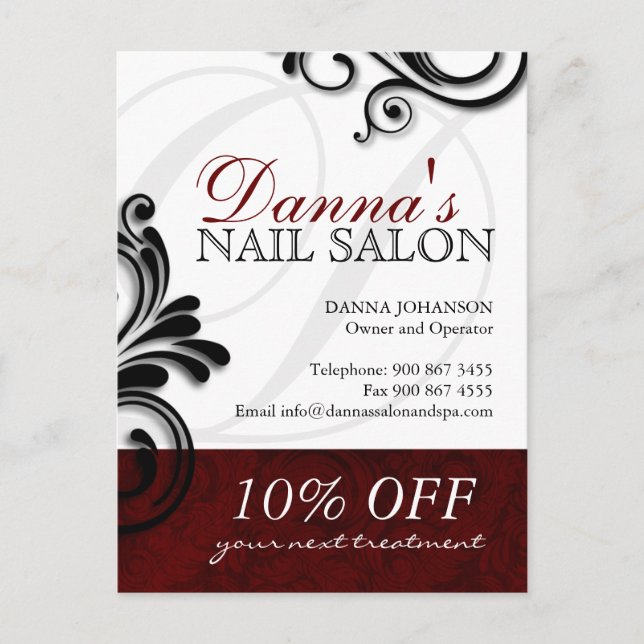 Postales publicitarias de Nail Salon and Spa (Anverso)