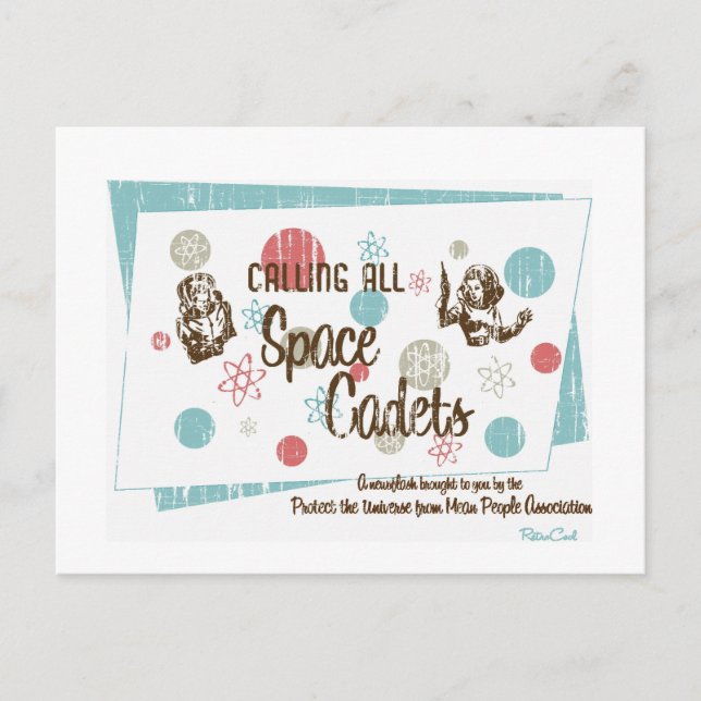 Postales retro de 'cadetes espaciales' (Anverso)