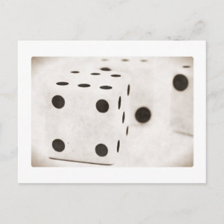 Postales retro de dados en blanco y negro