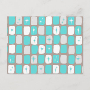 Postales retro de diamantes verdes y estallidos